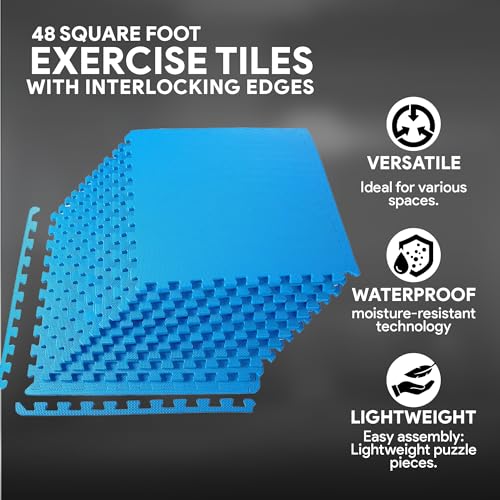 Puzzle Exercise Mat with EVA Foam Interlocking Tiles for MMA, Gymnastics and Home Gym H787