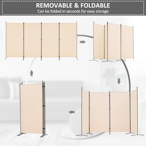 3 Panel Room Divider Folding Partition Privacy Screens, Freestanding Fabric Panel, 102" W x 71" H S7520