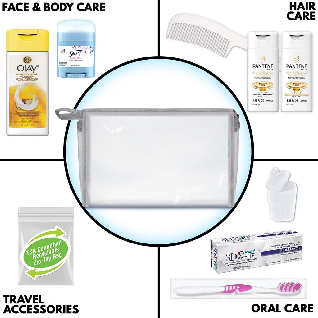 Women's 10-Piece Travel Toiletry Kit with TSA Compliant Essentials G1892