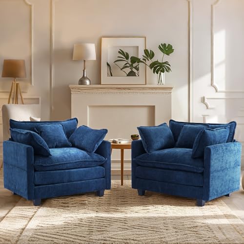 Chenille Lounge Chair with Ottoman, Beige, 1-Seat R52165