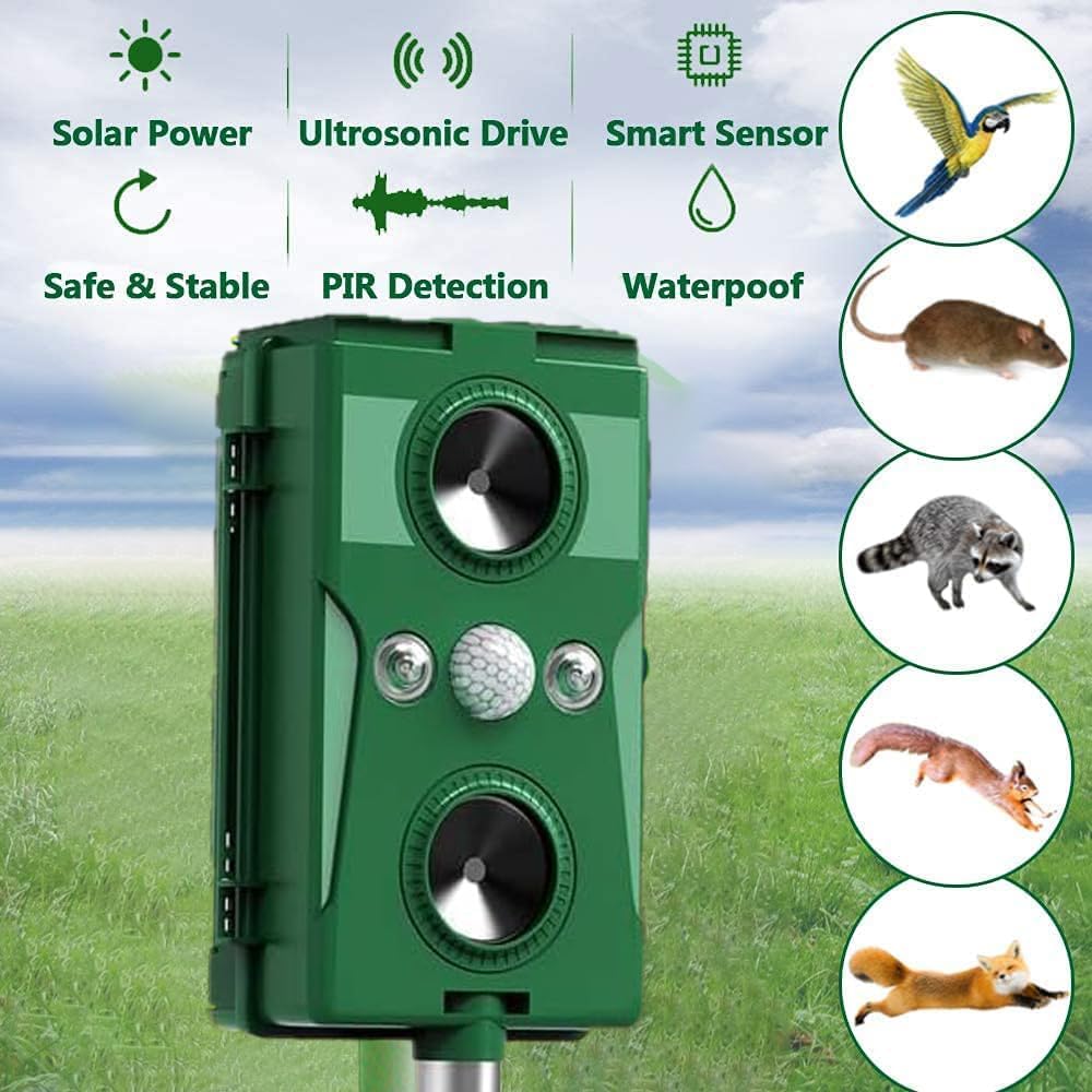 Solar Ultrasonic Animal Repellent Waterproof Motion Detector A807