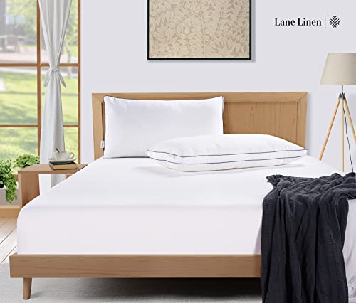 Bed Pillows King Size Set of 2 - Soft Gusseted Pillow for Sleepers Z7784