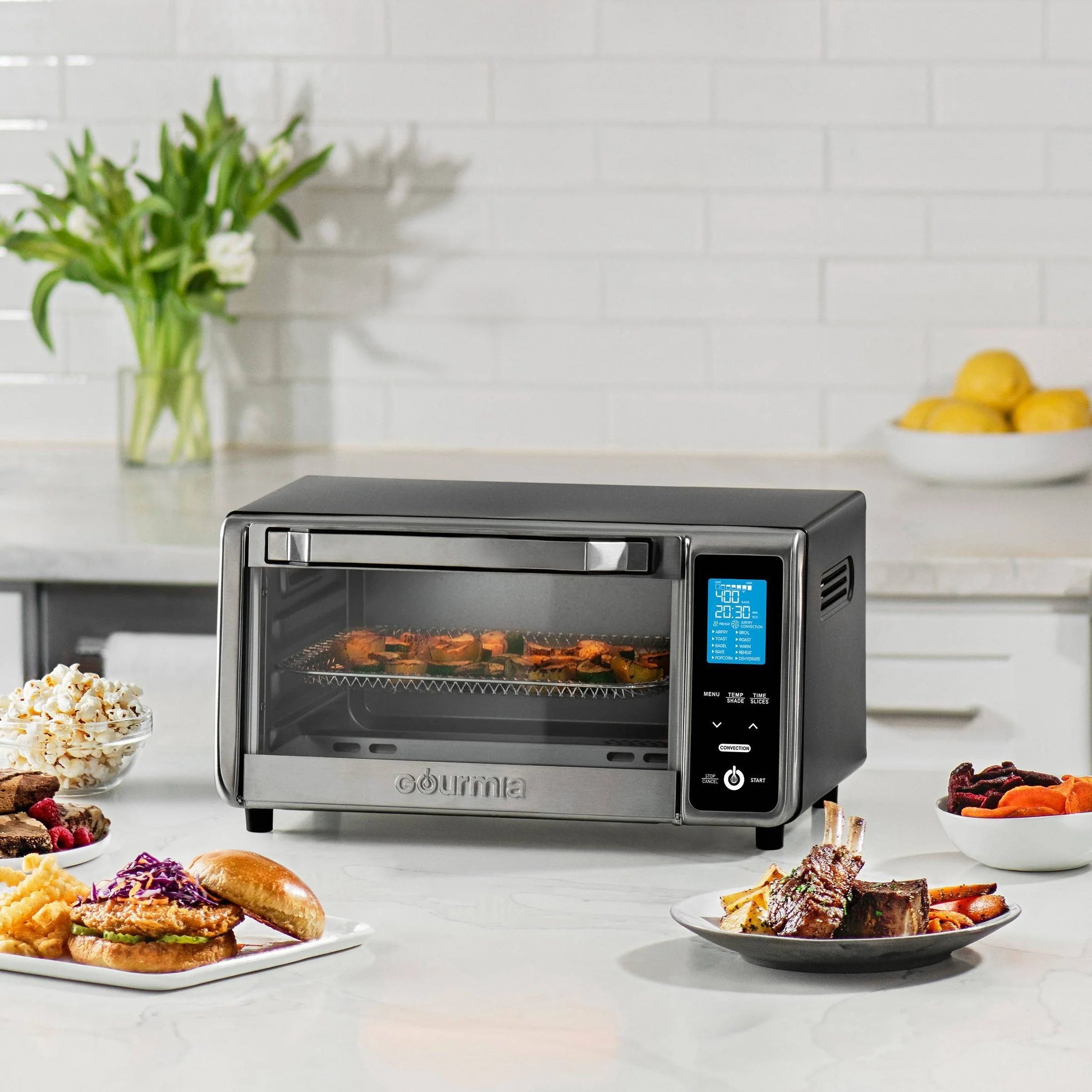 4-Slice Toaster Oven Air Fryer with 11 Cooking Functions, Stainless Steel Gray L9077