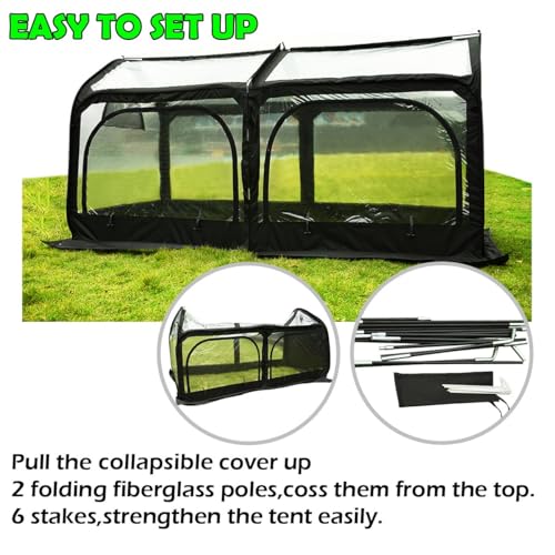 Mini Greenhouse for Outdoors, Portable Pop-up with Fiberglass Frame and Screen Window V280