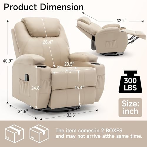 Rocking Recliner Chair with Massage and Heat for Adults H49678