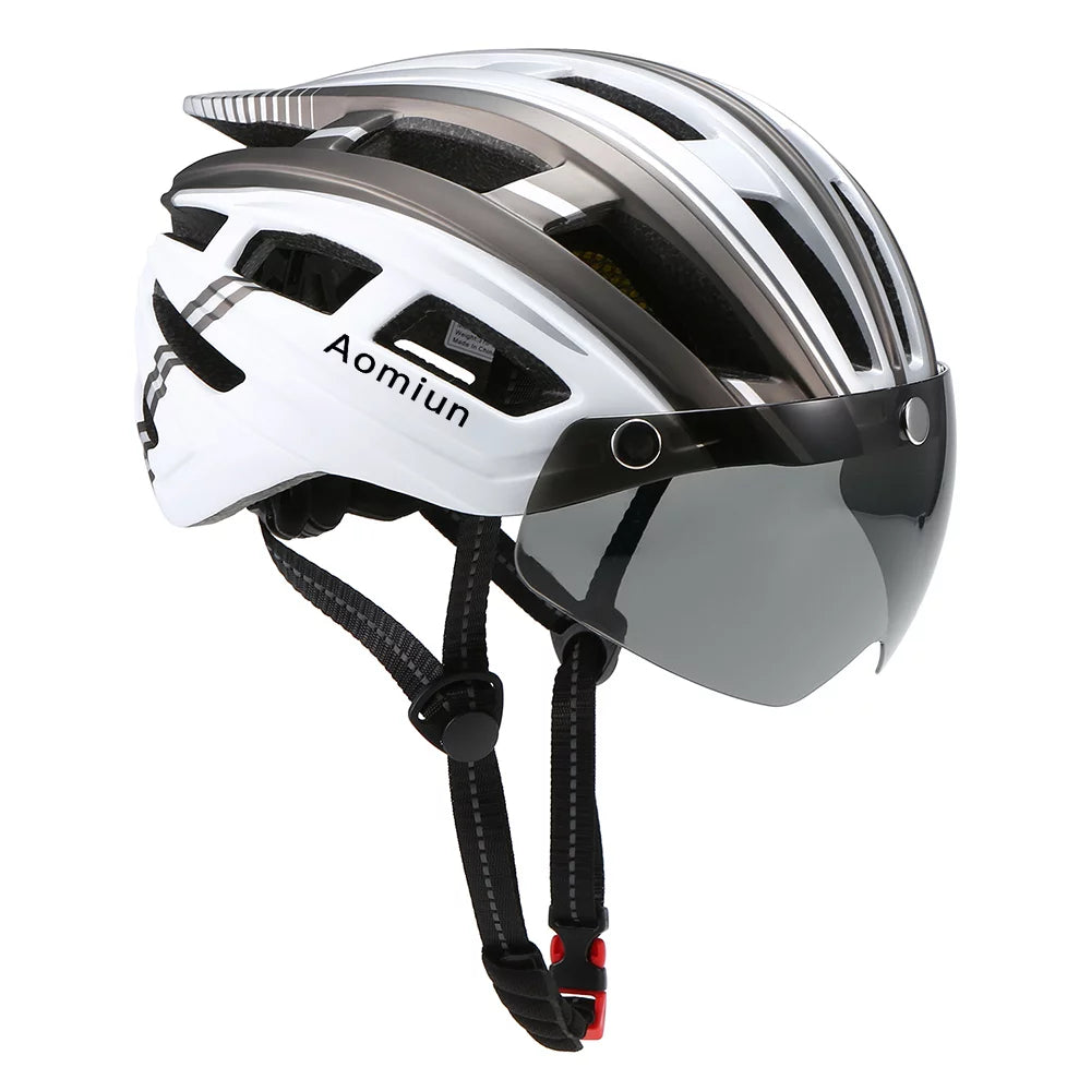 Mountain Bike Helmet with Back Light and Detachable Visor T213138