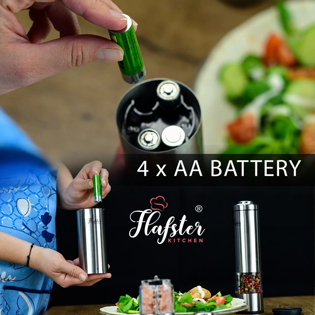 Electric Salt and Pepper Grinder Set, Battery Operated Shakers S2791