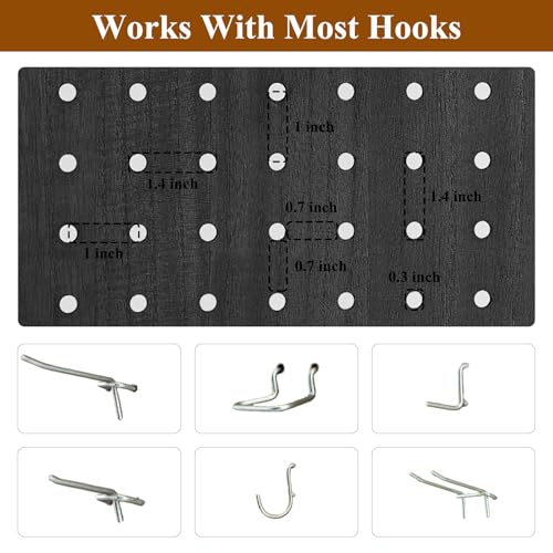 Wooden Pegboard Room Divider with Folding Privacy Screen, 5.6Ft, Light Brown D937870