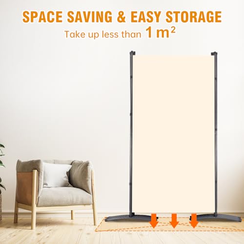 Room Divider Screen 3 Panel Folding Partition with Metal Frame, Grey N348
