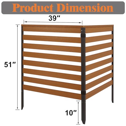 Outdoor Privacy Screen with Heavy Duty Stakes, Weather Resistant, 51"H x 39"W, 2-Panels T24610