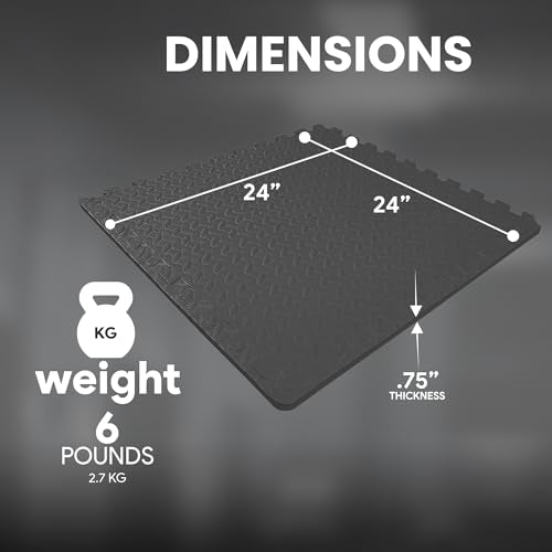 Puzzle Exercise Mat with EVA Foam Interlocking Tiles for MMA, Gymnastics and Home Gym H787
