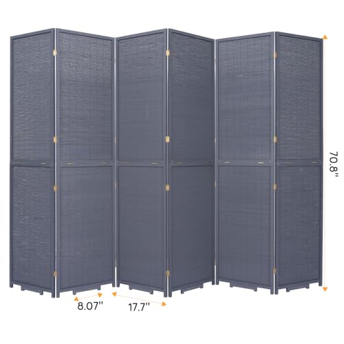 Bamboo Room Divider Folding Privacy Screen, 4 Panel, Beige N84000
