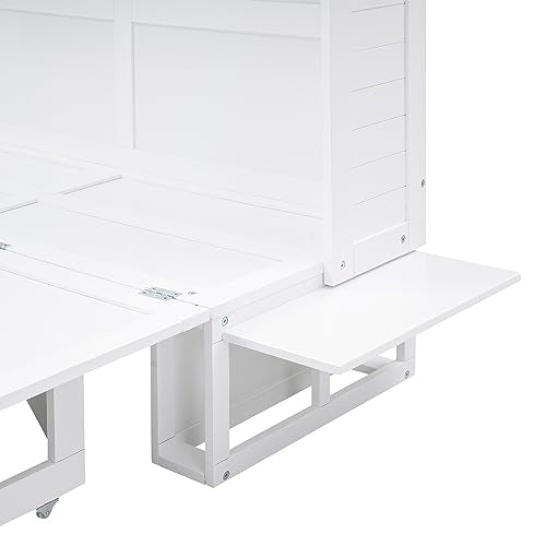 Queen Size Murphy Bed with Cabinet and LED Lights M1232