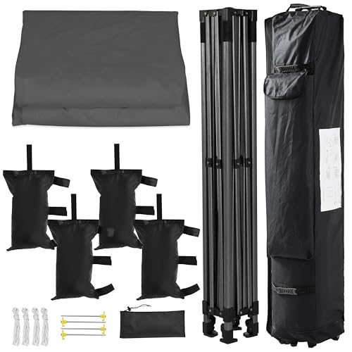 Heavy Duty Pop Up Canopy Tent 10x20 with Wheeled Carry Bag, White Q36763