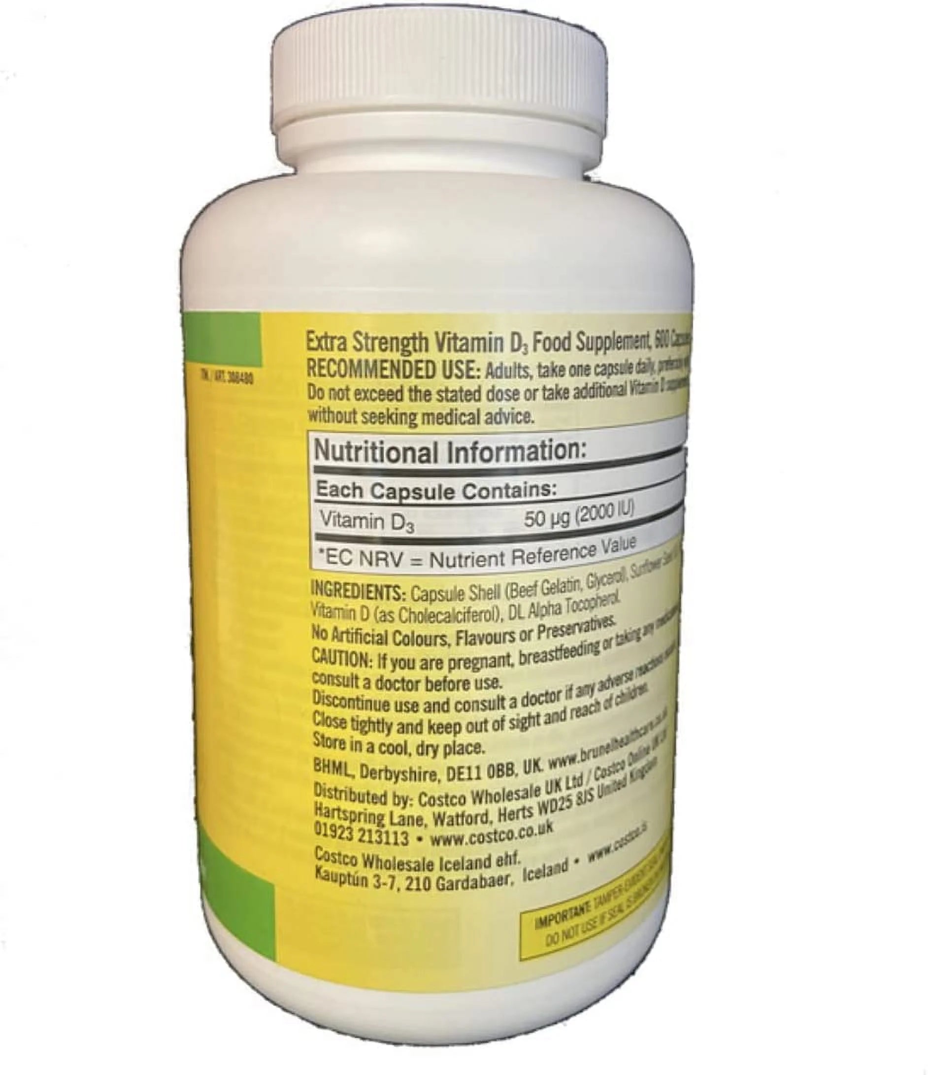 Vitamin D3 600 Softgels, 2-Pack J56579