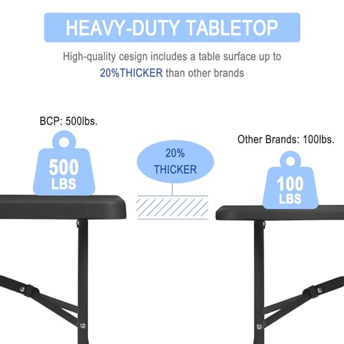Heavy Duty Portable Folding Table for Dining, Parties, and Camping Z981199