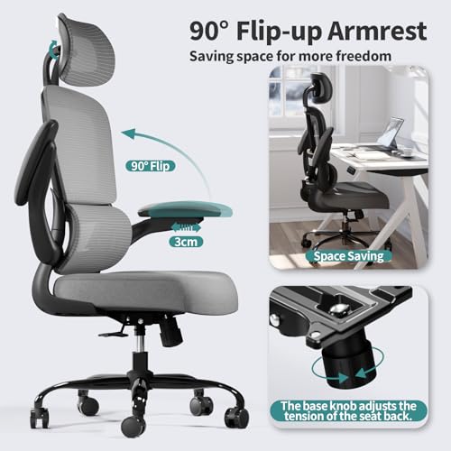Ergonomic Mesh Office Chair with Wheels, High Back, 330 LBS Capacity A84765