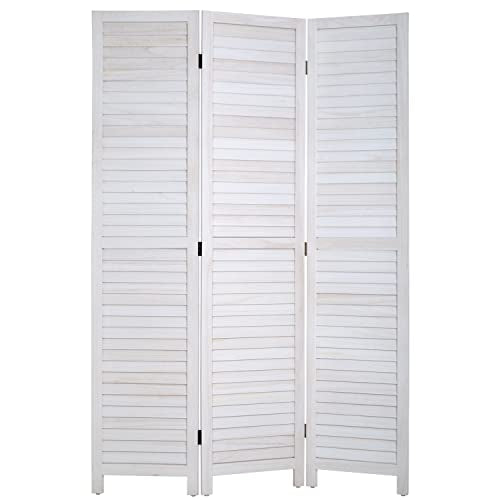 6 Panel Wood Room Divider Privacy Screen Freestanding White U13428