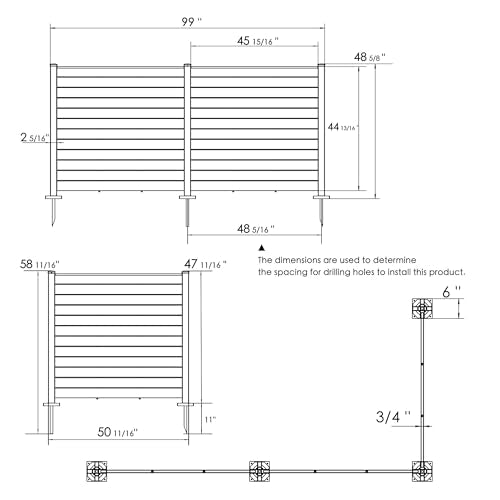 Outdoor Privacy Screens 50"W x 47"H for Patio Backyard (2 White Panels) T315