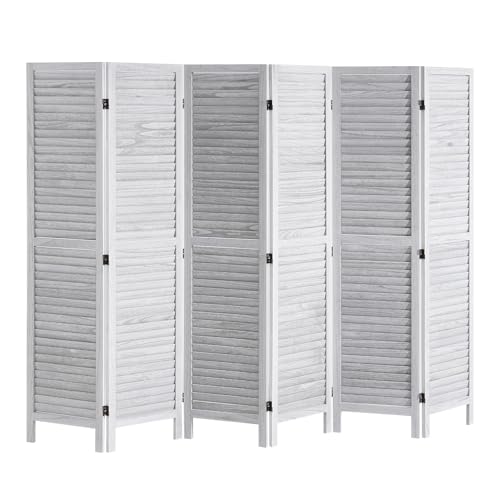 4 Panel Folding Wood Room Divider, 66.9 Inch Tall Privacy Screen I263