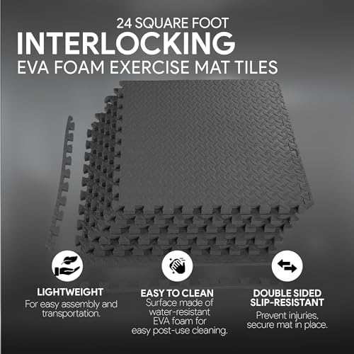 Puzzle Exercise Mat with EVA Foam Interlocking Tiles for MMA, Gymnastics and Home Gym H787