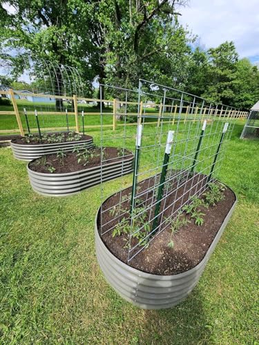 Galvanized Raised Garden Bed Oval Metal Planter Box for Vegetables Flowers U63502
