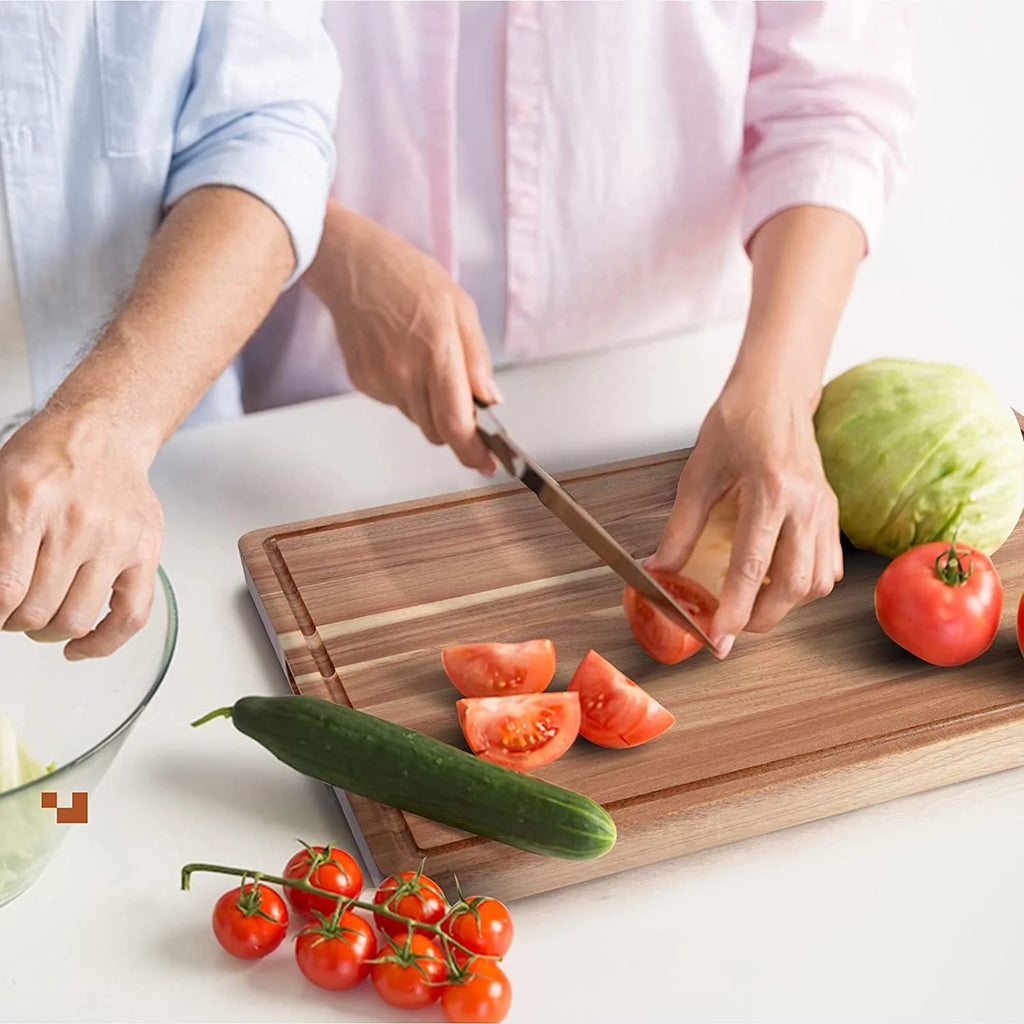 Acacia Wood Cutting Board with Juice Groove, Extra Large Butcher Block L18816