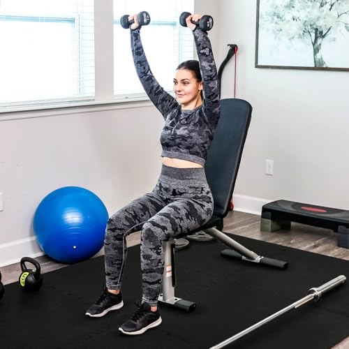24 Pcs Interlocking Rubber Top Exercise Mats for Home Gym B471556