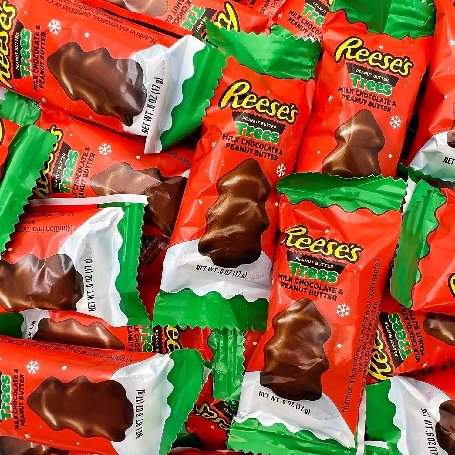 HERSHEY'S Christmas Trees Milk Chocolate Peanut Butter Candy, Bulk 4 Pounds