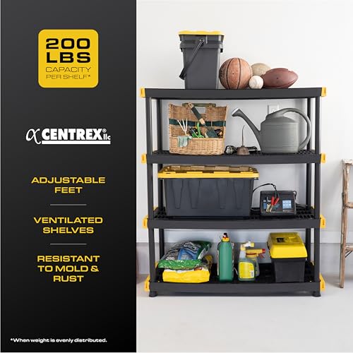 5-Tier Heavy Duty Plastic Storage Shelving Unit, 200lbs per Shelf, Indoor Outdoor L93051