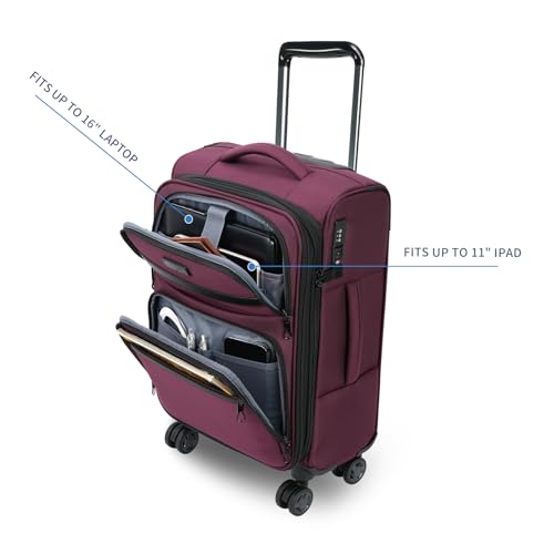 Softside Expandable Carry On Luggage with Spinner Wheels and TSA Lock B846