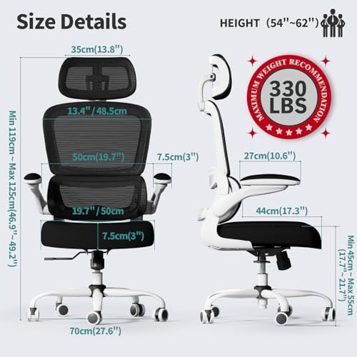 Ergonomic Mesh Office Chair with Wheels, High Back, 330 LBS Capacity A84765