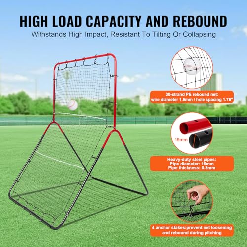 Baseball and Softball Rebounder Net with Pitching Target U4848