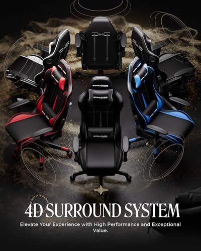 Gaming Chair with Speakers, Footrest, High Back Ergonomic Reclining B51631