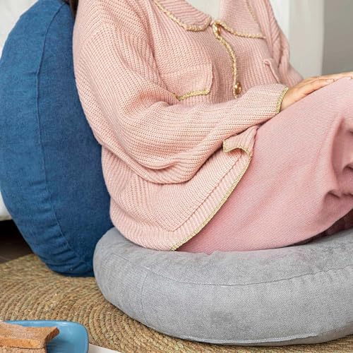 Meditation Floor Pillow Set of 2 Large Round Cushions for Living Room Yoga C73699