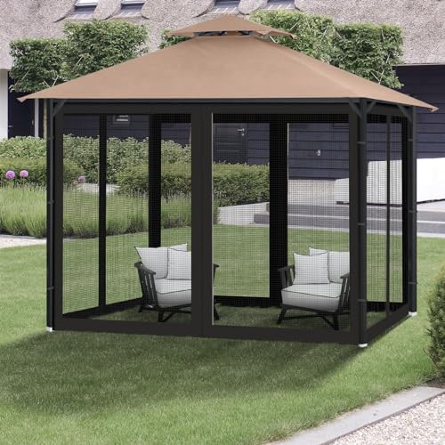 10x10 Gazebo Replacement Mosquito Netting with Zippers, 4-Panel Sidewall V44920