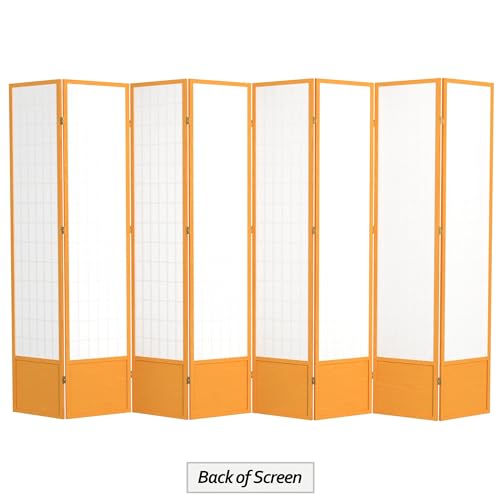 7 ft. Tall Window Pane Shoji Screen Room Divider, 3 Panels, White S15216