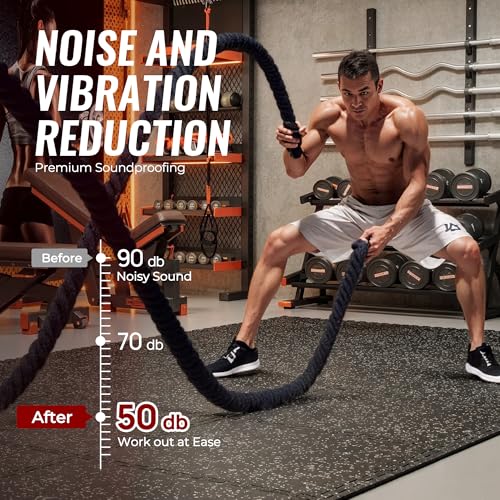 24 Pcs Interlocking Rubber Top Exercise Mats for Home Gym B471556