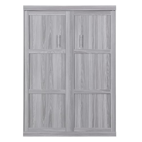 Murphy Bed Chest with Shelves and USB Ports, Foldable Wood Frame Y56482
