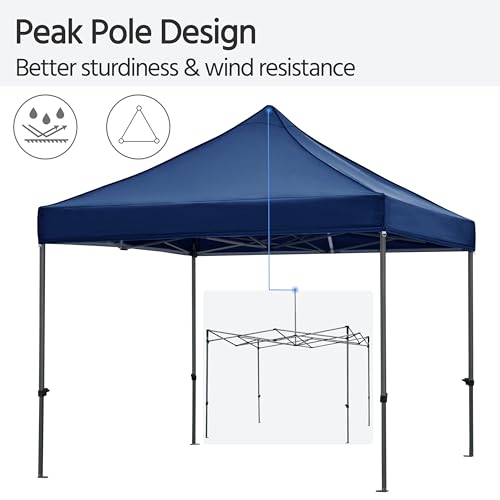 Heavy Duty Pop Up Canopy Tent 10x20 with Wheeled Carry Bag, White Q36763