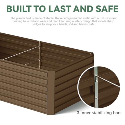 Galvanized Raised Garden Bed 8x4x2ft, Large Metal Planter Box for Outdoor Vegetables, Flowers & Herbs D2106