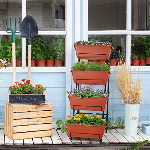 Raised Garden Bed 4 Tier Vertical Planter with Legs H80745