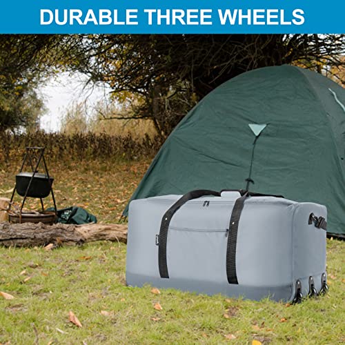 Foldable Rolling Duffel Bag with 3 Wheels, Lightweight Travel Luggage W41862