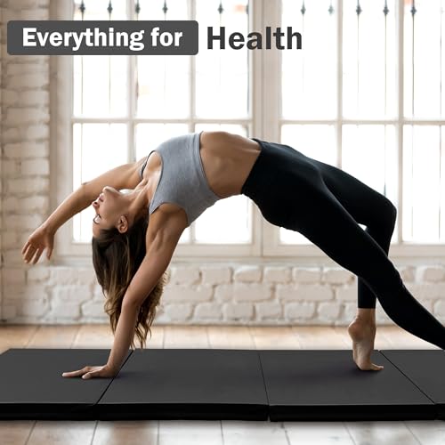 Folding Exercise Gymnastics Mat 4x10x3 Inch with Carrying Handles C40381