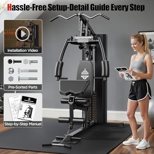 Home Gym Equipment with 154LBS Weight Stack for Full Body Strength Training X9510