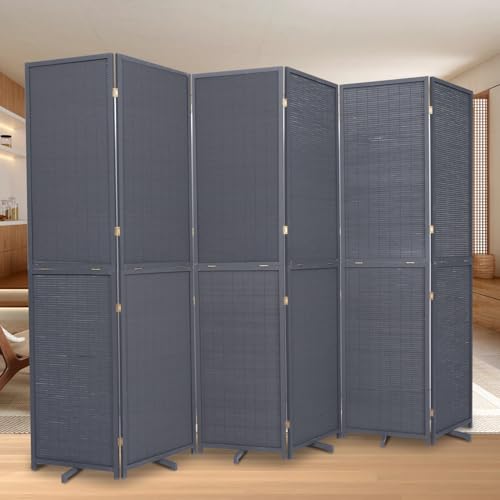 Bamboo Room Divider 4 Panel Freestanding Folding Privacy Screen T33053