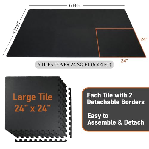 Interlocking Exercise Mat Tiles for Home Gym Flooring O80957
