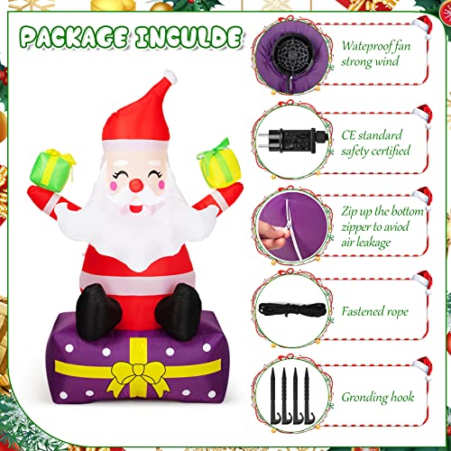 Inflatable Santa Claus with Gift Boxes Outdoor Christmas Yard Decoration J156