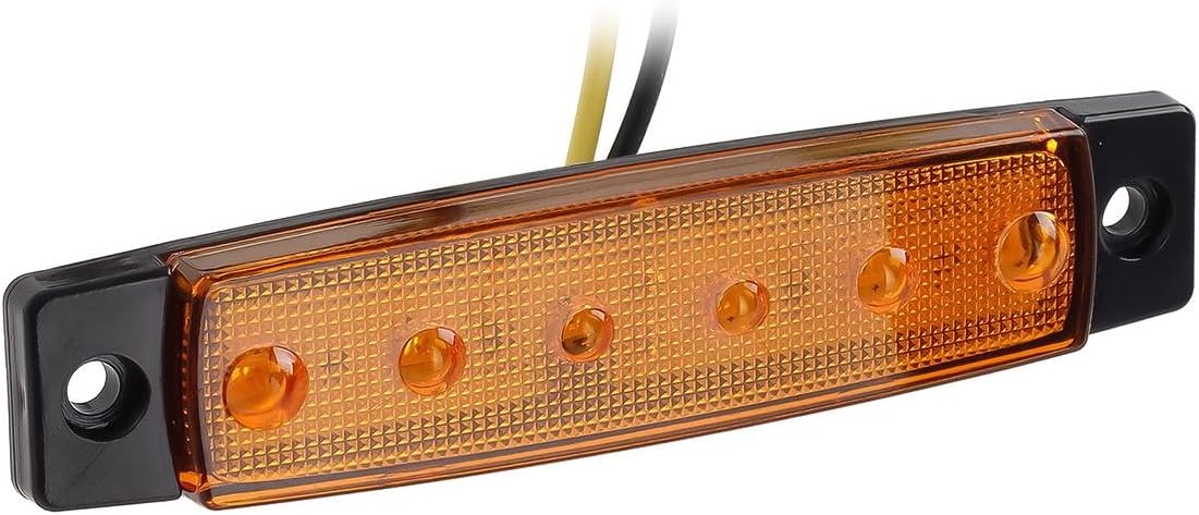 20Pcs Thin 3.8" 6 LED Amber Clearance Lights for Trucks Trailers C53399