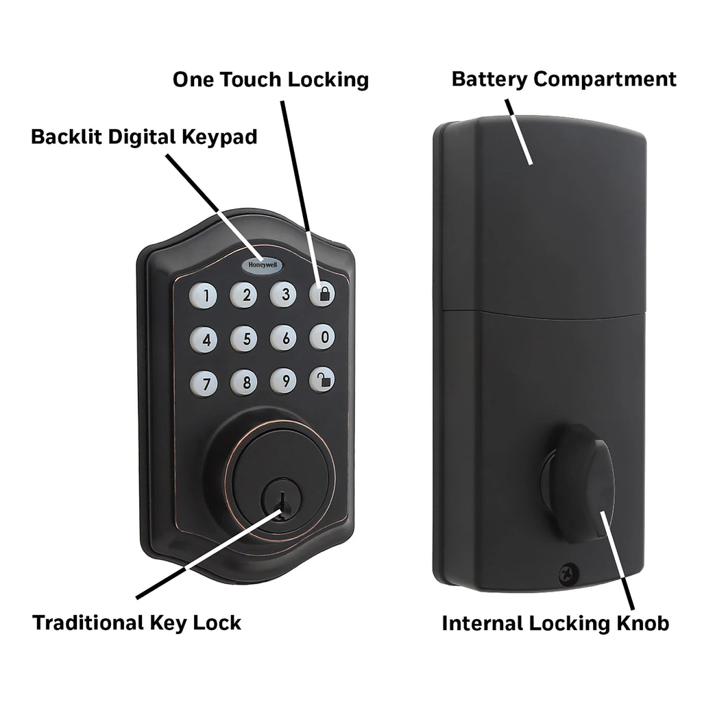 Electronic Entry Deadbolt with Keypad, Oil Rubbed Bronze P43714